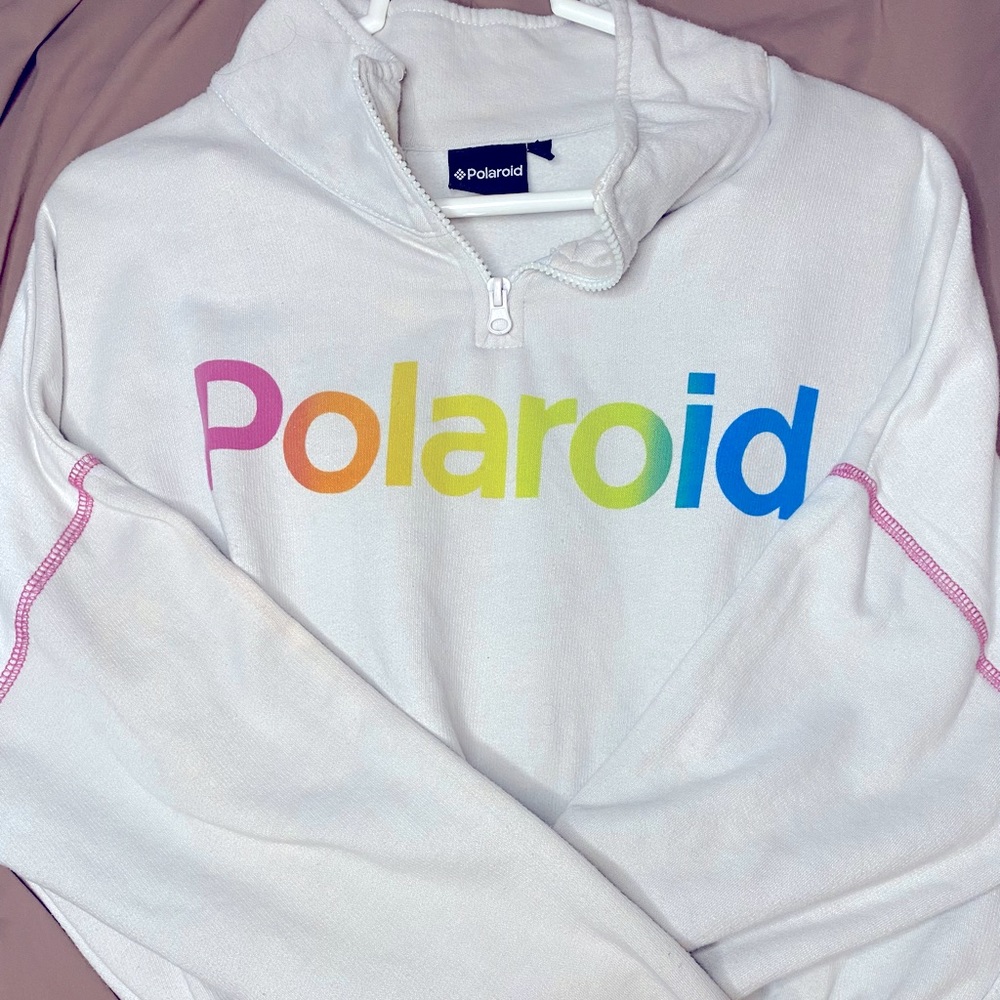 Polaroid Crop Quarter Zip Sweatshirt